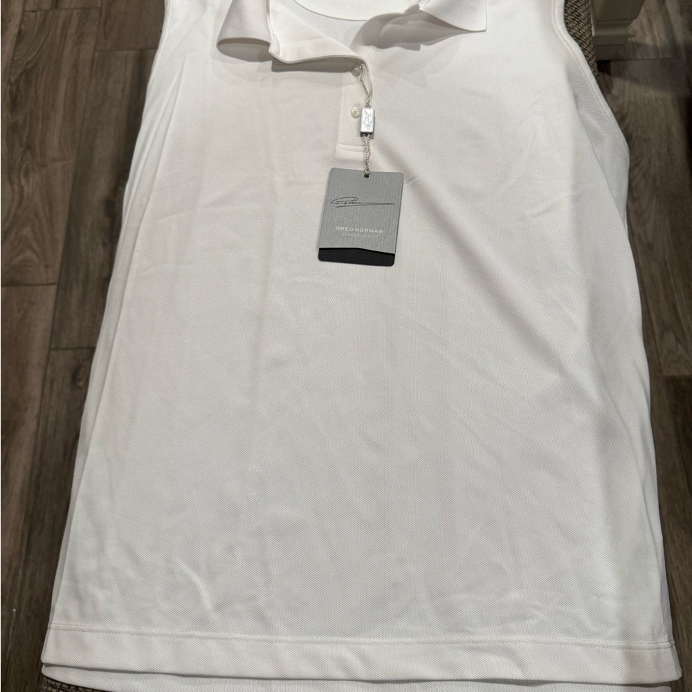 White Sleeveless Polo Shirt